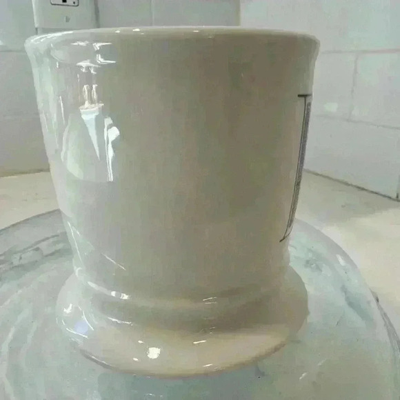 Anthropologie Letter L Initial Coffee Mug White Black Retro Shaving Cup Monogram - Picture 9 of 13